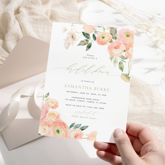 Elegant Blush & Sage Groen Vrijgezellenfeest Kaart