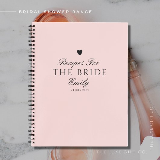 Elegant Blush Script Vrijgezellenfeest Cadeaurecep Notitieboek