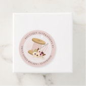 Elegant Blush Spool Needle Waterverf Flora Tailor Bedankjes Labels (In situ)