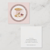 Elegant Blush Spool Needle Waterverf Flora Tailor Vierkante Visitekaartje (Voorkant / Achterkant)