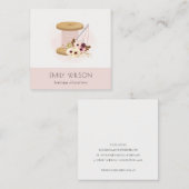 Elegant Blush Spool Needle Waterverf Flora Tailor Vierkante Visitekaartje (Voorkant / Achterkant)