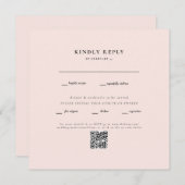 Elegant Blush Square Weddenschap QR Code RSVP (Voorkant / Achterkant)