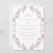  Elegant Blush Stoffig Roos krans bruiloft Kaart