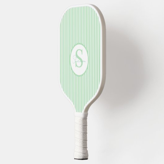 Elegant Blush Striped Monogram Pickleball Paddle (Links)