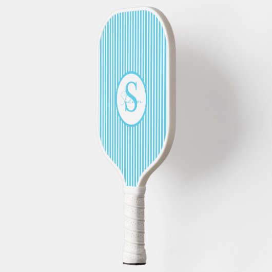 Elegant Blush Striped Monogram Pickleball Paddle (Links)