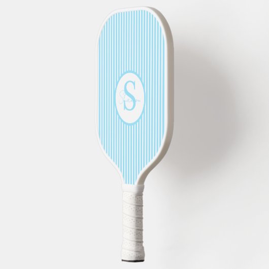 Elegant Blush Striped Monogram Pickleball Paddle (Links)