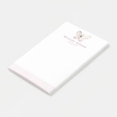Elegant Blush Stripes & Butterfly Post-it Notes (Schuin)