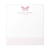 Elegant Blush Stripes & Butterfly - Speciaal Notitieblok (Voorkant)