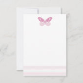 Elegant Blush Stripes & Butterfly - Speciaal Notitiekaartje (Achterkant)