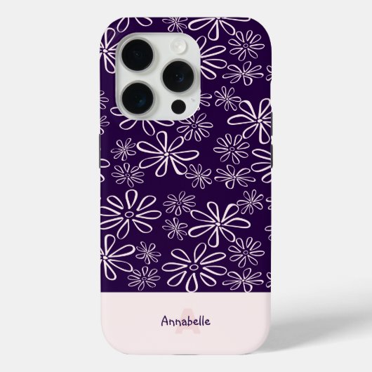Elegant Blush & Violet Bloempatroon Case-Mate iPhone Case (Achterkant)