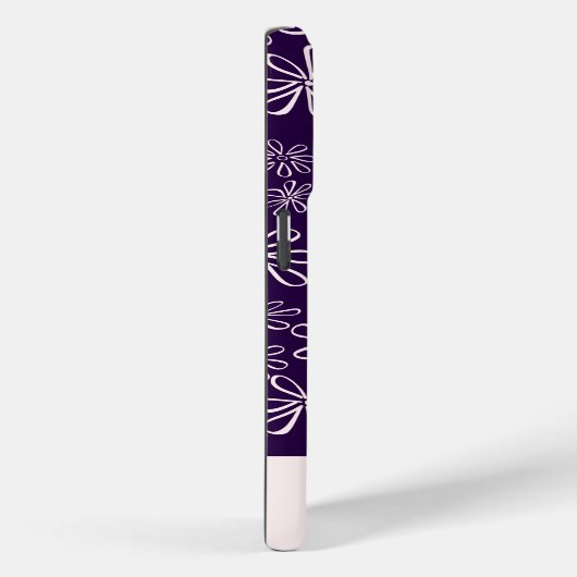 Elegant Blush & Violet Bloempatroon Case-Mate iPhone Case (Achterkant / Rechts)