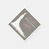 Elegant Blush Warm Gray Wedding Gown Vrijgezellenf Servetten (Hoek)