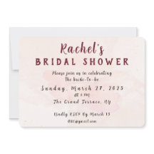 Elegant Blush Watercolor Floral Bridal Shower