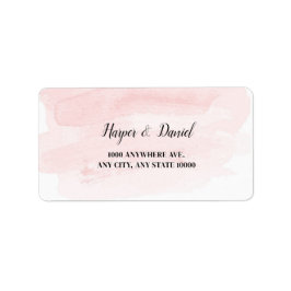 Elegant Blush Waterverf adreslabel Etiket