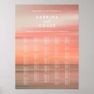 Elegant Blush Waterverf Alfabetisch Trouwteken Poster