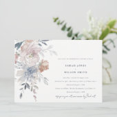 Elegant Blush Waterverf Bloemen Repetitie Diner Kaart (Staand voorkant)