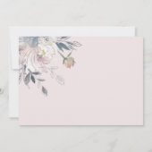 Elegant Blush Waterverf Bloemen Repetitie Diner Kaart (Achterkant)