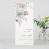 Elegant Blush Waterverf Bloemen Verloving Kaart (Staand voorkant)