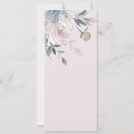 Elegant Blush Waterverf Bloemen Verloving Kaart (Achterkant)