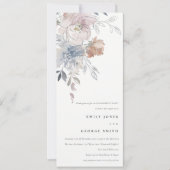 Elegant Blush Waterverf Bloemen Verloving Kaart (Voorkant)