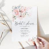 Elegant blush waterverf bridal doucheuitnodiging kaart