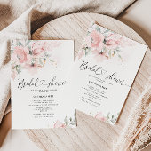 Elegant blush waterverf bridal doucheuitnodiging kaart