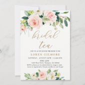 Elegant Blush Waterverf Bridal Tea Party Kaart (Voorkant)