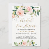Elegant Blush Waterverf Bridal Tea Shower Kaart (Voorkant)