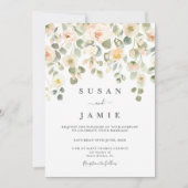 Elegant Blush Waterverf floral bruiloft Kaart (Voorkant)