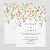 Elegant Blush Waterverf floral bruiloft Kaart (Voorkant / Achterkant)