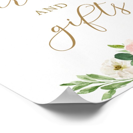 Elegant Blush Waterverf Floral Cards en Gifts Poster (Hoek)
