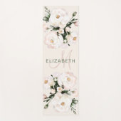 Elegant Blush Waterverf Floral Monogram Yogamat (Voorkant)
