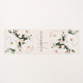 Elegant Blush Waterverf Floral Monogram Yogamat (Voorkant (horizontaal))