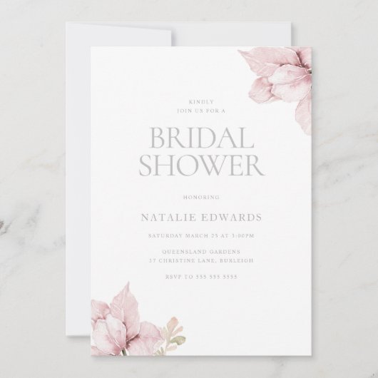 Elegant Blush Waterverf Floral Vrijgezellenfeest Kaart (Voorkant)