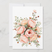 Elegant Blush Waterverf Floral Wedding Uitnodiging (Achterkant)