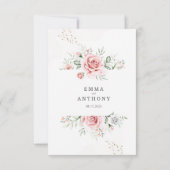 Elegant Blush Waterverf Floral Wedding Uitnodiging (Achterkant)