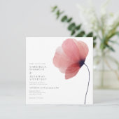 Elegant Blush Waterverf Poppy Wedding Kaart (Staand voorkant)