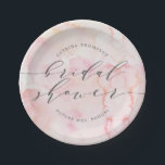 Elegant Blush Waterverf Vrijgezellenfeest Papieren Bordje<br><div class="desc">Voeg een aangepaste tikken toe aan uw vrijgezellenfeest. Het ontwerp van het papieren bord is voorzien van een schitterende hand van de waterverf,  een elegante kalligrafie maakt "Vrijgezellenfeest" en twee spaties van de sjabloon die u met uw informatie kunt personaliseren.</div>