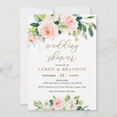 Elegant Blush Waterverf Wedding Shower Kaart (Voorkant)