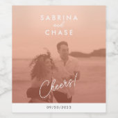 Elegant Blush Weddenschap Fotografie Etiket (Enkel label)