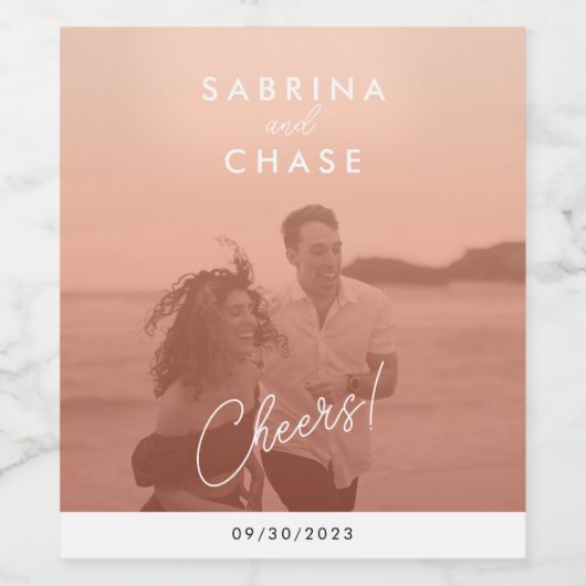 Elegant Blush Weddenschap Fotografie Etiket (Enkel label)