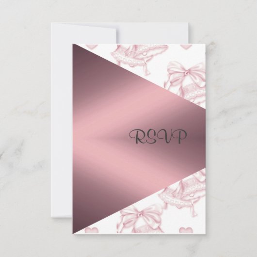 ELEGANT BLUSH WEDDING BELLS RSVP KAARTJE (Voorkant)