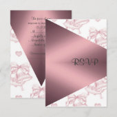 ELEGANT BLUSH WEDDING BELLS RSVP KAARTJE (Voorkant / Achterkant)