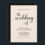 Elegant Blush Wedding Invitation Kaart<br><div class="desc">Deze elegante en chic bruiloft-uitnodiging bevat een zachte,  wazige roze achtergrond met moderne zwarte typografie.</div>