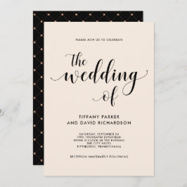Elegant Blush Wedding Invitation Kaart