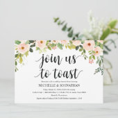 Elegant Blush Wedding Rehearsal Dinner Invites Kaart (Staand voorkant)