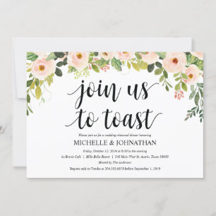 Elegant Blush Wedding Rehearsal Dinner Invites Kaart