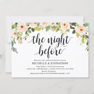 Elegant Blush Wedding Rehearsal Dinner Invites Kaart