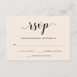 Elegant Blush Wedding RSVP Kaartje