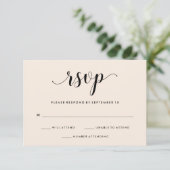 Elegant Blush Wedding RSVP Kaartje (Staand voorkant)